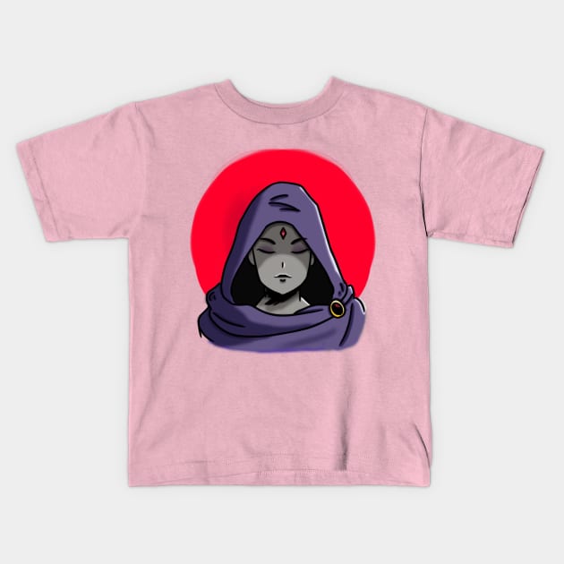 Raven Teen Titans DC comic Character T-Shirt and sticker Kids T-Shirt by TheKMDesigns